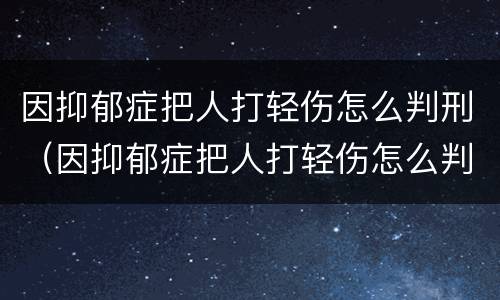 因抑郁症把人打轻伤怎么判刑（因抑郁症把人打轻伤怎么判刑的）