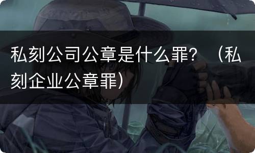 私刻公司公章是什么罪？（私刻企业公章罪）