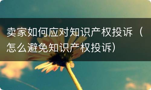 卖家如何应对知识产权投诉（怎么避免知识产权投诉）