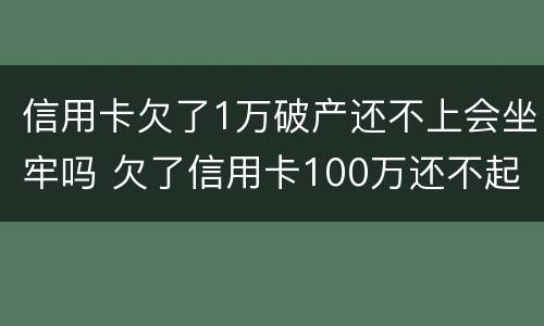 信用卡欠了1万破产还不上会坐牢吗 欠了信用卡100万还不起了会坐牢吗