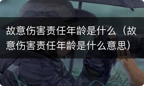 故意伤害责任年龄是什么（故意伤害责任年龄是什么意思）