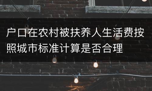 户口在农村被扶养人生活费按照城市标准计算是否合理