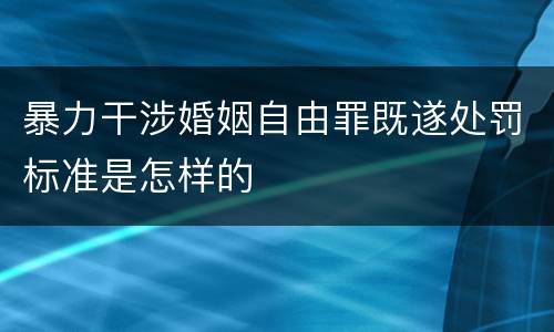 暴力干涉婚姻自由罪既遂处罚标准是怎样的