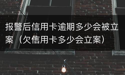 报警后信用卡逾期多少会被立案（欠信用卡多少会立案）