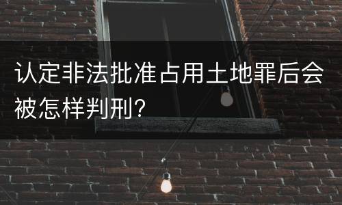 认定非法批准占用土地罪后会被怎样判刑?
