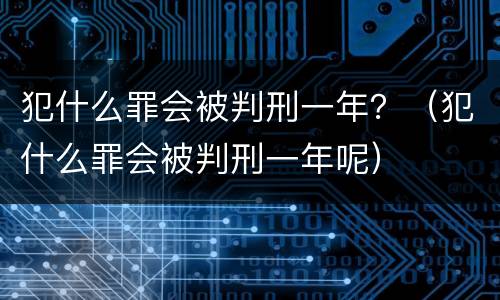 犯什么罪会被判刑一年？（犯什么罪会被判刑一年呢）