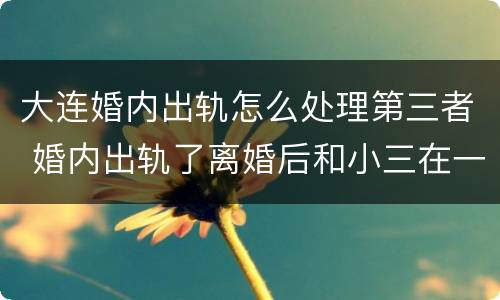 大连婚内出轨怎么处理第三者 婚内出轨了离婚后和小三在一个怎么处理