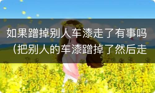 如果蹭掉别人车漆走了有事吗（把别人的车漆蹭掉了然后走了）