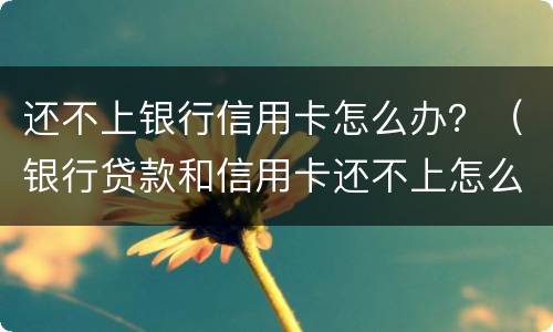 还不上银行信用卡怎么办？（银行贷款和信用卡还不上怎么办）