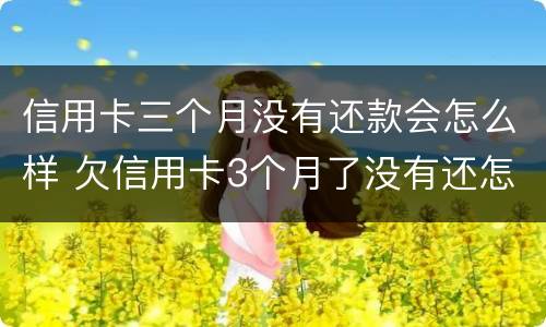 信用卡三个月没有还款会怎么样 欠信用卡3个月了没有还怎么办