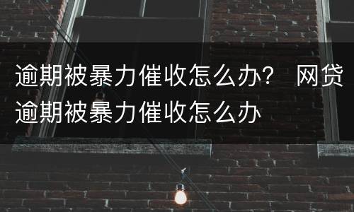 逾期被暴力催收怎么办？ 网贷逾期被暴力催收怎么办