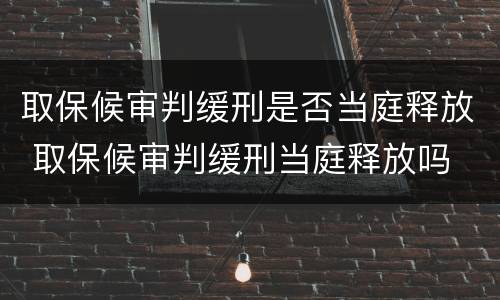 取保候审判缓刑是否当庭释放 取保候审判缓刑当庭释放吗
