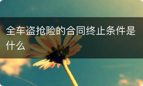 全车盗抢险的合同终止条件是什么