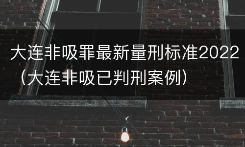 大连非吸罪最新量刑标准2022（大连非吸已判刑案例）