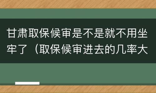 甘肃取保候审是不是就不用坐牢了（取保候审进去的几率大吗）