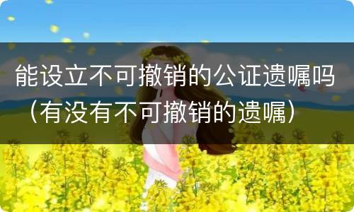 能设立不可撤销的公证遗嘱吗（有没有不可撤销的遗嘱）