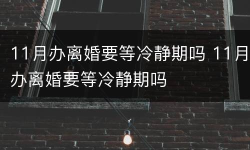 11月办离婚要等冷静期吗 11月办离婚要等冷静期吗