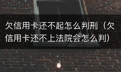 欠信用卡还不起怎么判刑（欠信用卡还不上法院会怎么判）