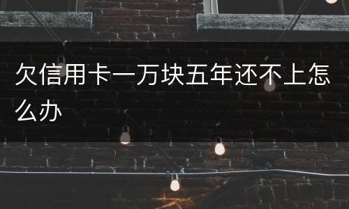 欠信用卡一万块五年还不上怎么办