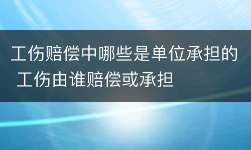 工伤赔偿中哪些是单位承担的 工伤由谁赔偿或承担