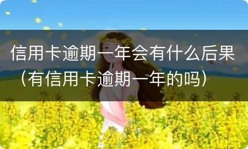 信用卡逾期一年会有什么后果（有信用卡逾期一年的吗）