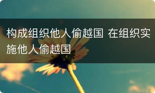 构成组织他人偷越国 在组织实施他人偷越国
