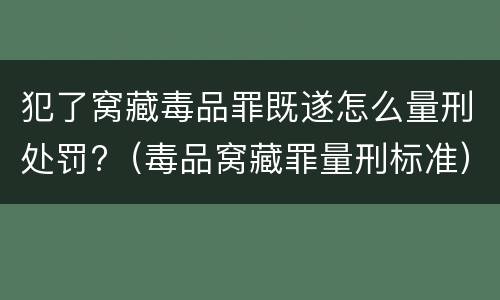 犯了窝藏毒品罪既遂怎么量刑处罚?（毒品窝藏罪量刑标准）