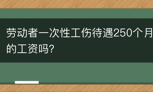劳动者一次性工伤待遇250个月的工资吗？