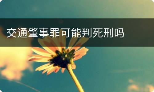 交通肇事罪可能判死刑吗