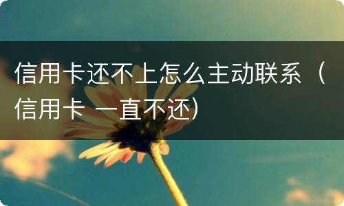 信用卡还不上怎么主动联系（信用卡 一直不还）