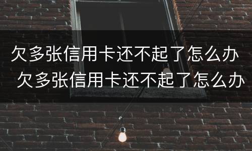 欠多张信用卡还不起了怎么办 欠多张信用卡还不起了怎么办理