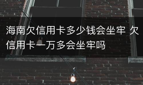 海南欠信用卡多少钱会坐牢 欠信用卡一万多会坐牢吗