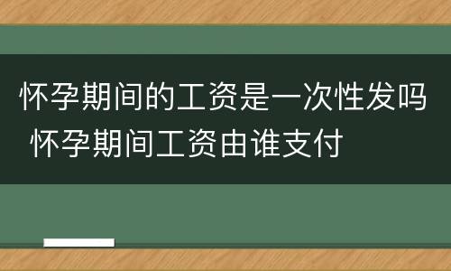 怀孕期间的工资是一次性发吗 怀孕期间工资由谁支付