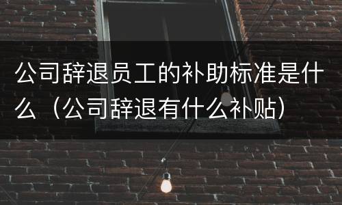 公司辞退员工的补助标准是什么（公司辞退有什么补贴）