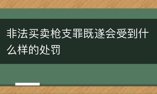 非法买卖枪支罪既遂会受到什么样的处罚
