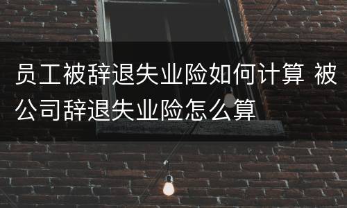 员工被辞退失业险如何计算 被公司辞退失业险怎么算
