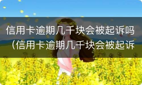 信用卡逾期几千块会被起诉吗（信用卡逾期几千块会被起诉吗）