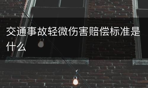 交通事故轻微伤害赔偿标准是什么