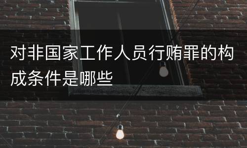 对非国家工作人员行贿罪的构成条件是哪些