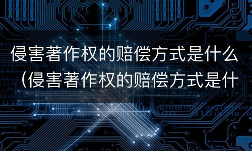 侵害著作权的赔偿方式是什么（侵害著作权的赔偿方式是什么样的）