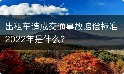 出租车造成交通事故赔偿标准2022年是什么？