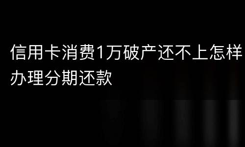 信用卡消费1万破产还不上怎样办理分期还款
