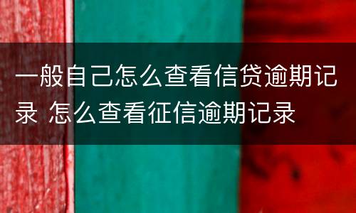 一般自己怎么查看信贷逾期记录 怎么查看征信逾期记录