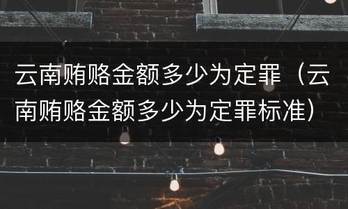 云南贿赂金额多少为定罪（云南贿赂金额多少为定罪标准）