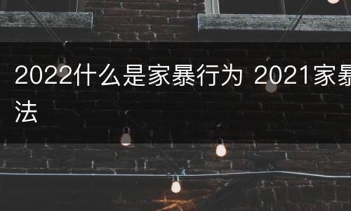 2022什么是家暴行为 2021家暴法