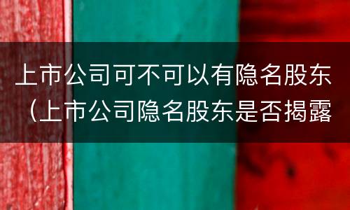上市公司可不可以有隐名股东（上市公司隐名股东是否揭露）