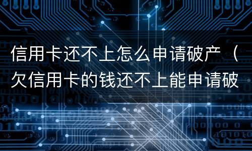 信用卡还不上怎么申请破产（欠信用卡的钱还不上能申请破产吗）