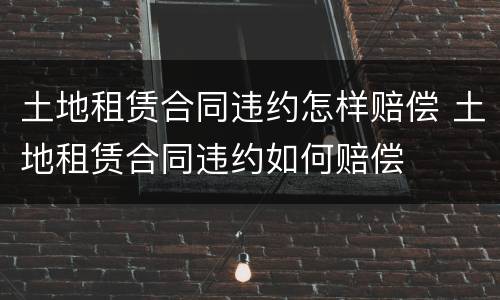 土地租赁合同违约怎样赔偿 土地租赁合同违约如何赔偿