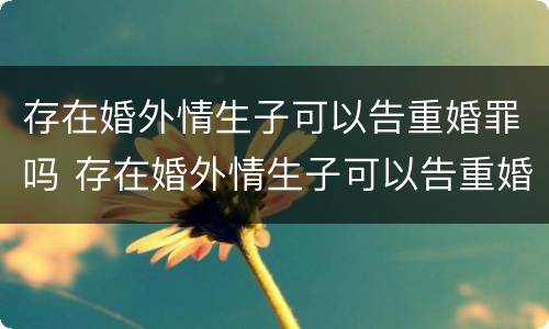 存在婚外情生子可以告重婚罪吗 存在婚外情生子可以告重婚罪吗
