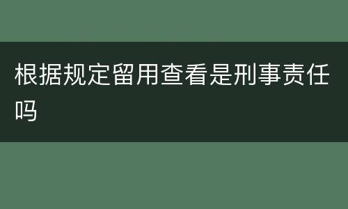 根据规定留用查看是刑事责任吗